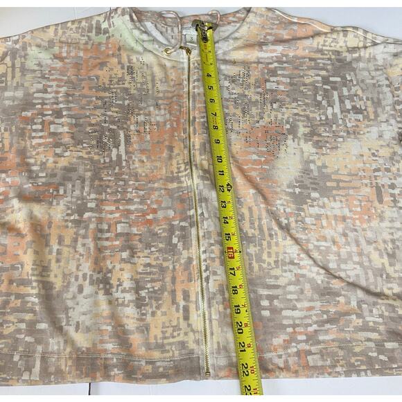 Chico’s Zenergy Women's Kimono Sleeve Rhinestone Lightweight Zip Up Top Size XL - Picture 7 of 10